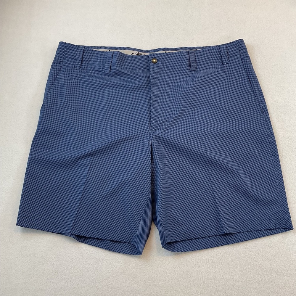 Callaway Mens Blue Micro Diamond Geometric Performance Golf Shorts Size 42